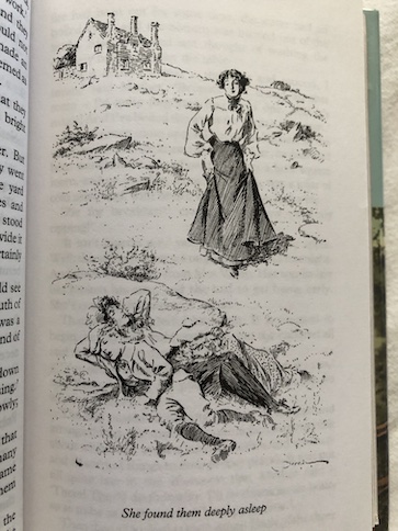 Railway Children falling asleep outside