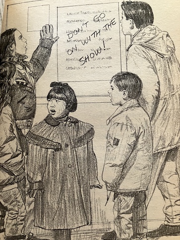 Boxcar Children Mystery on Stage threatening message